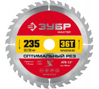 ЗУБР Оптимальный рез 235 x 32/30мм 36Т, диск пильный по дереву