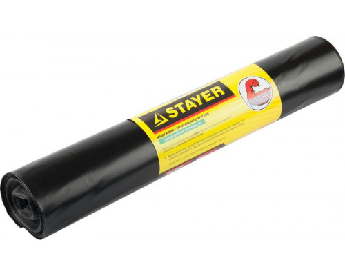 Stayer  HEAVY DUTY 240 л, чёрные, 10шт, особопрочные, строительные мусорные мешки (39157-240)