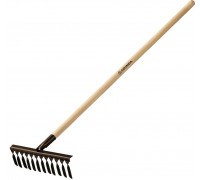 GRINDA  GS-12 WOOD 12 витых зубцов, 385 х 95 х 1300 мм, деревянный черенок, Садовые грабли (39581-12)