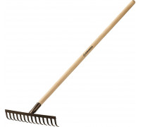 GRINDA  GT-14 WOOD 12 прямых зубцов, 360 х 80 х 1300 мм, деревянный черенок, Садовые грабли (39583-14)