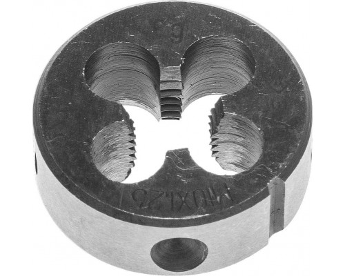ЗУБР  М10x1.25мм сталь 9ХС, Плашка круглая ручная (4-28022-10-1.25)