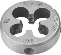 ЗУБР  М12x1.25мм, сталь 9ХС, Плашка круглая ручная (4-28022-12-1.25)