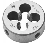 ЗУБР  М12x1.75мм, сталь 9ХС, Плашка круглая ручная (4-28022-12-1.75)