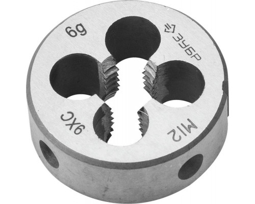 ЗУБР  М12x1.75мм, сталь 9ХС, Плашка круглая ручная (4-28022-12-1.75)