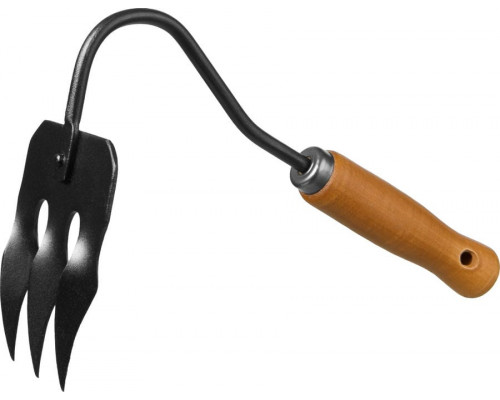 GRINDA  ProLine 120х86х265 мм, 3-х зубые, деревянная ручка, Грабли-рыхлитель (421514)