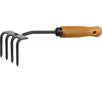 GRINDA  ProLine 64х100х270 мм, 4-х зубые, деревянная ручка, Садовые грабли (421515)