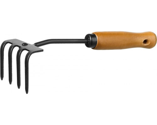GRINDA  ProLine 64х100х270 мм, 4-х зубые, деревянная ручка, Садовые грабли (421515)