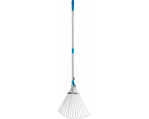 GRINDA  PR-50 170-450 мм ширина, 800-1240 мм длина, телескопический алюминиевый черенок, Регулируемые веерные грабли, PROLine (421868)
