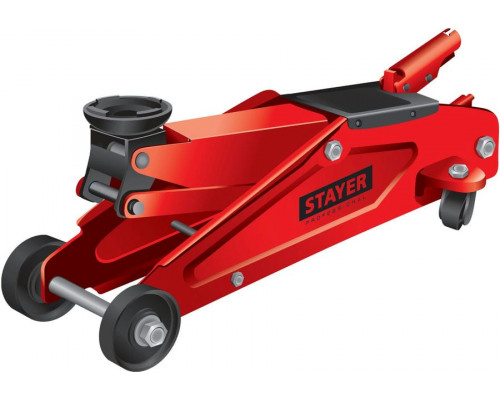 STAYER  R-28 RED FORCE, 2т, 130-350 мм, Подкатной домкрат для легковых а/м (43153-2)