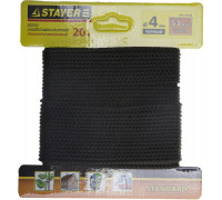 STAYER  4 мм, 20 м, вязаный, черный, полипропиленовый шнур (50421-04-020)