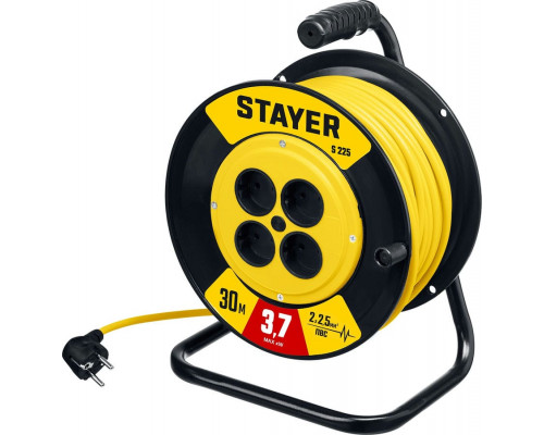STAYER  S-225 ПВС 2х2.5 30м 3750Вт,  Силовой удлинитель на катушке (55070-30)