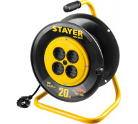 STAYER  MS-207 ПВС 2х0.75 20м 2200Вт,  Удлинитель на катушке (55073-20)