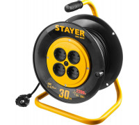 STAYER  MS-207 ПВС 2х0.75 30м 2200Вт,  Удлинитель на катушке (55073-30)