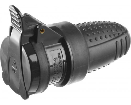 ЗУБР  IP44 16A/220В  Розетка обрезиненнаяПрофессионал (55187-B)