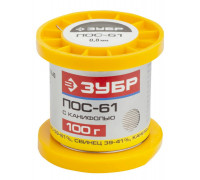 ЗУБР  100гр 0,8мм трубка пос 61, Припой (55450-100-08C)