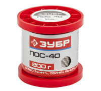 ЗУБР  200гр 1мм проволока пос 40, Припой (55451-200-10)
