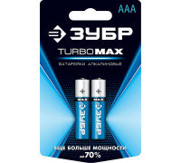 ЗУБР  ААА 2 шт Щелочная батарейка Turbo-MAX (59203-2C)