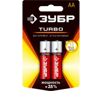 ЗУБР  АА 2 шт Щелочная батарейка Turbo (59213-2C)