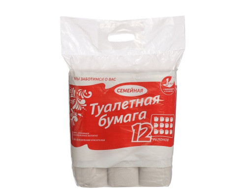 Бумага туалетная Семейная 1сл 12шт L-40м (6) ТБХ*