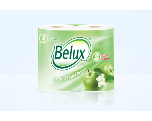 Бумага туалетная Belux Арома 2сл 4шт Яблоко L-19.5м (12) Семья и комфорт ООО