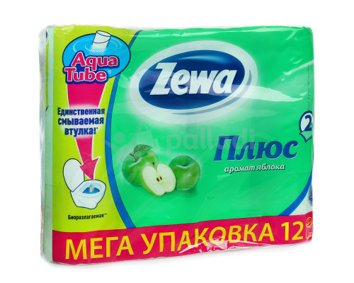 Бумага туалетная ZEWA плюс 2сл 12шт Яблоко (7) ЭйСиЭй Хайджин Продактс Раша