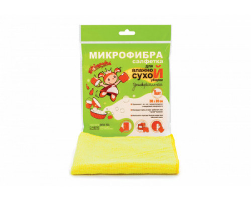 Салфетка Золушка микрофибра универс 30*30см (50) Акцент