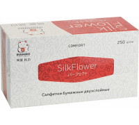 Салфетки в коробке INSHIRO Silk Flower 2сл белые (коробка черно белая) (250) арт.SF433