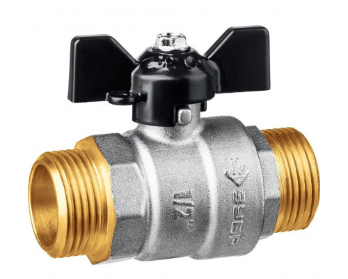 ЗУБР  d 1/2", ручка "бабочка", "папа-папа", Полнопроходной шаровой кран (51327-1/2)
